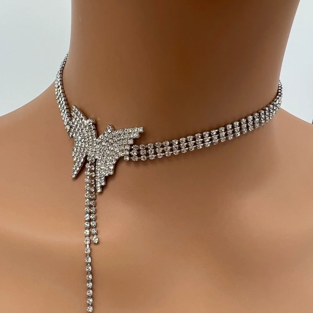 Butterfly Rhinestone Choker Necklace
